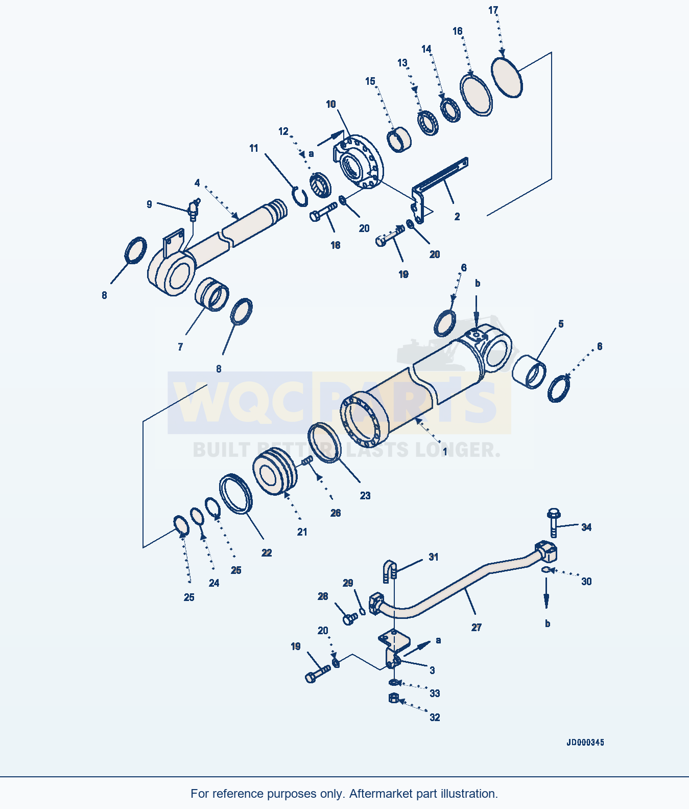 Komatsu WA320-6 Bucket Cylinder, For High Lift, Inner parts diagram