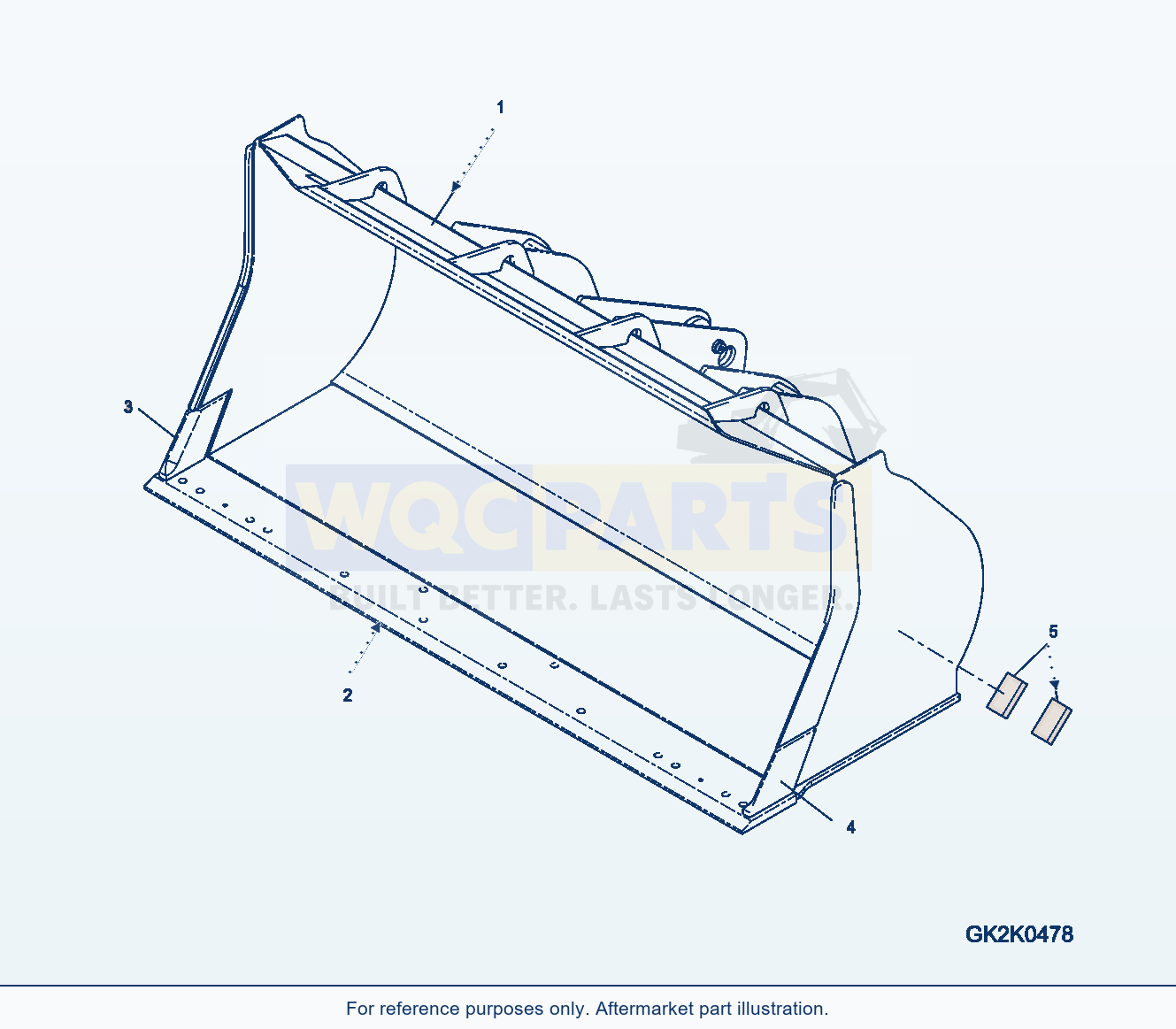Komatsu WA320-6 Bucket, Without Teeth, 2.7Cbm, Type-A parts diagram