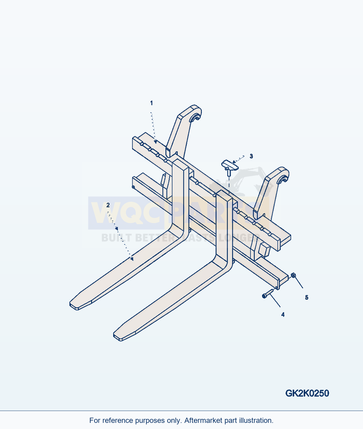 Komatsu WA320-6 Palette Fork parts diagram