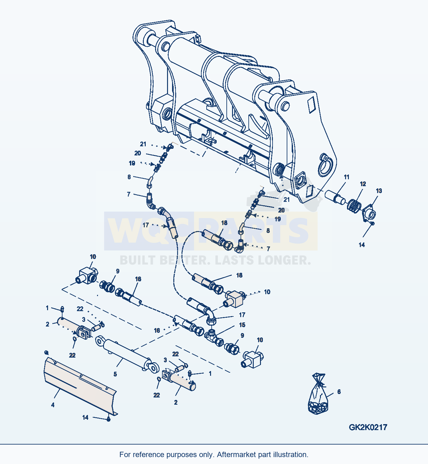 Komatsu WA320-6 Quick Coupler, Inner parts diagram