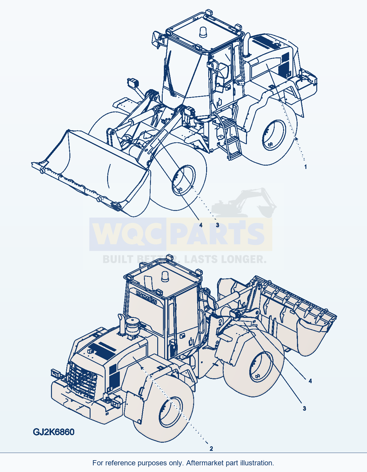 Komatsu WA320-6 Decal, Highlift parts diagram