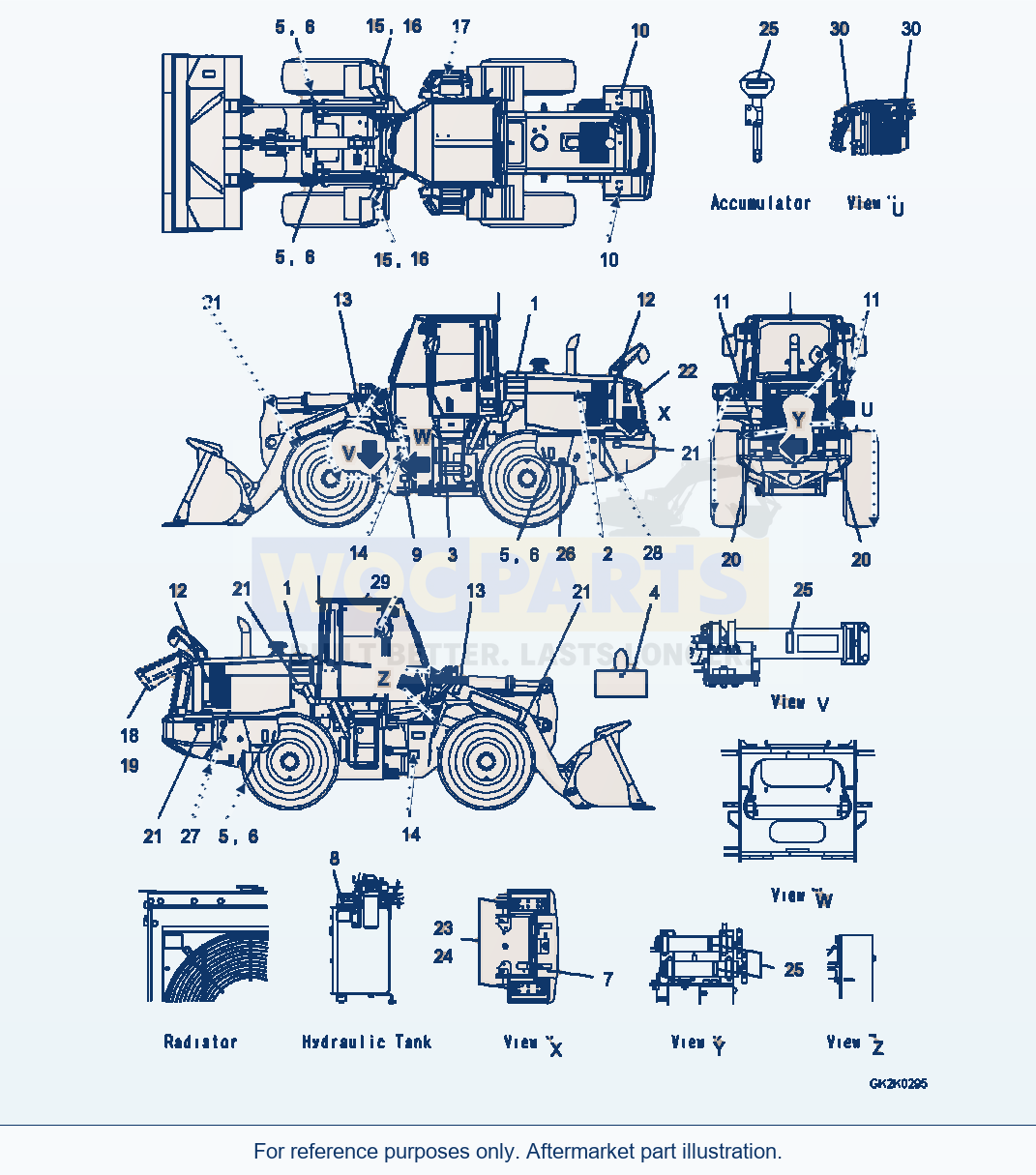 Komatsu WA320-6 Marks And Name Plates, Decal parts diagram