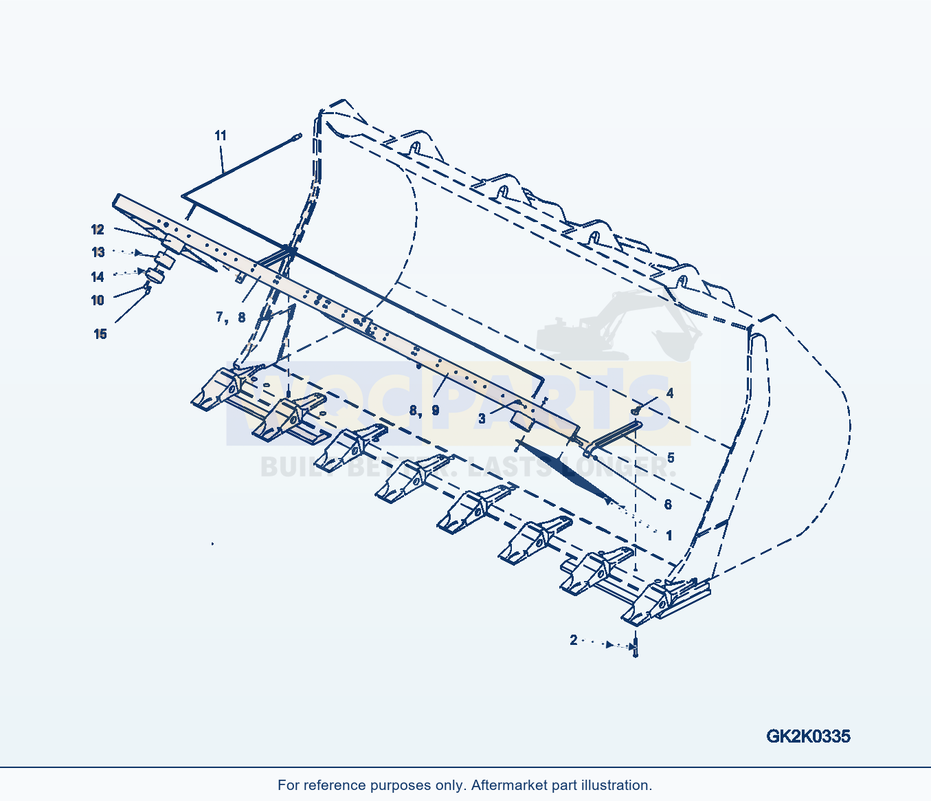 Komatsu WA320-6 Tooth Cover parts diagram