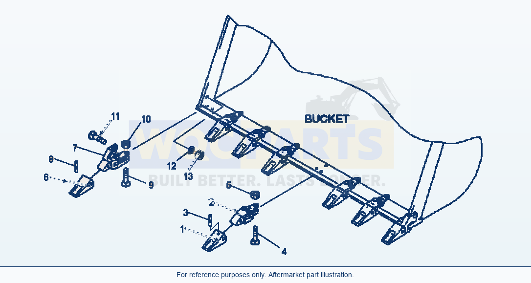 Komatsu WA320-6 Tooth Kit Hensley Serial A34001-UP parts diagram