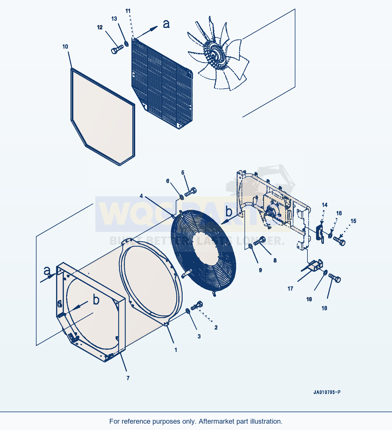 Komatsu WA320-7 Radiator, Fan Guard (#80001-) parts diagram
