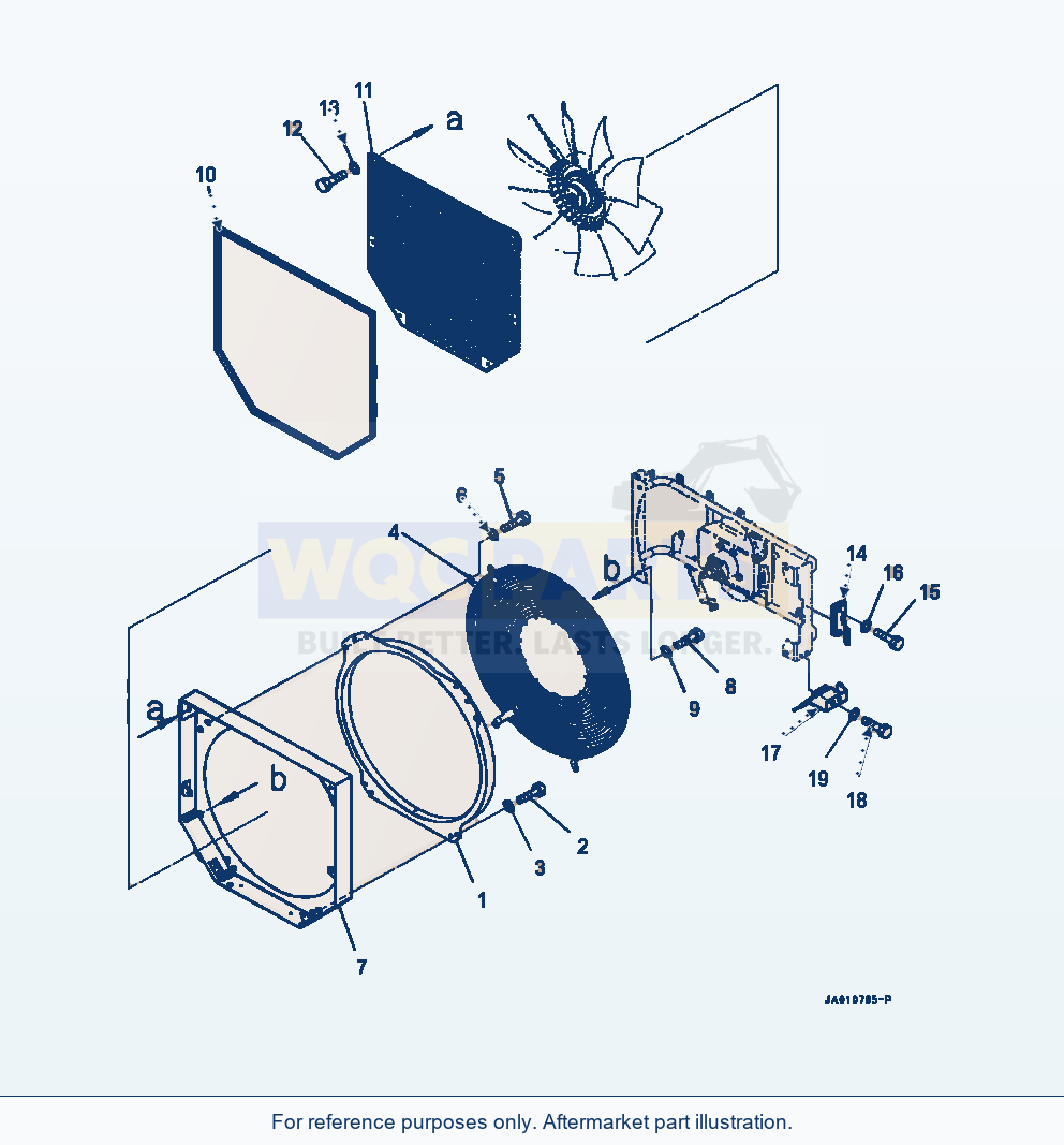 Komatsu WA320-7 Radiator Fan Guard parts diagram