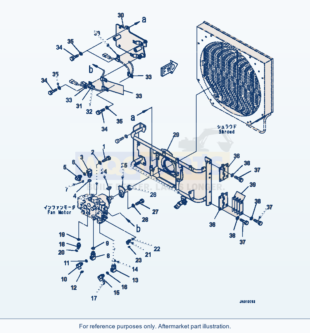 Komatsu WA320-7 Radiator Fan Motor Related parts diagram