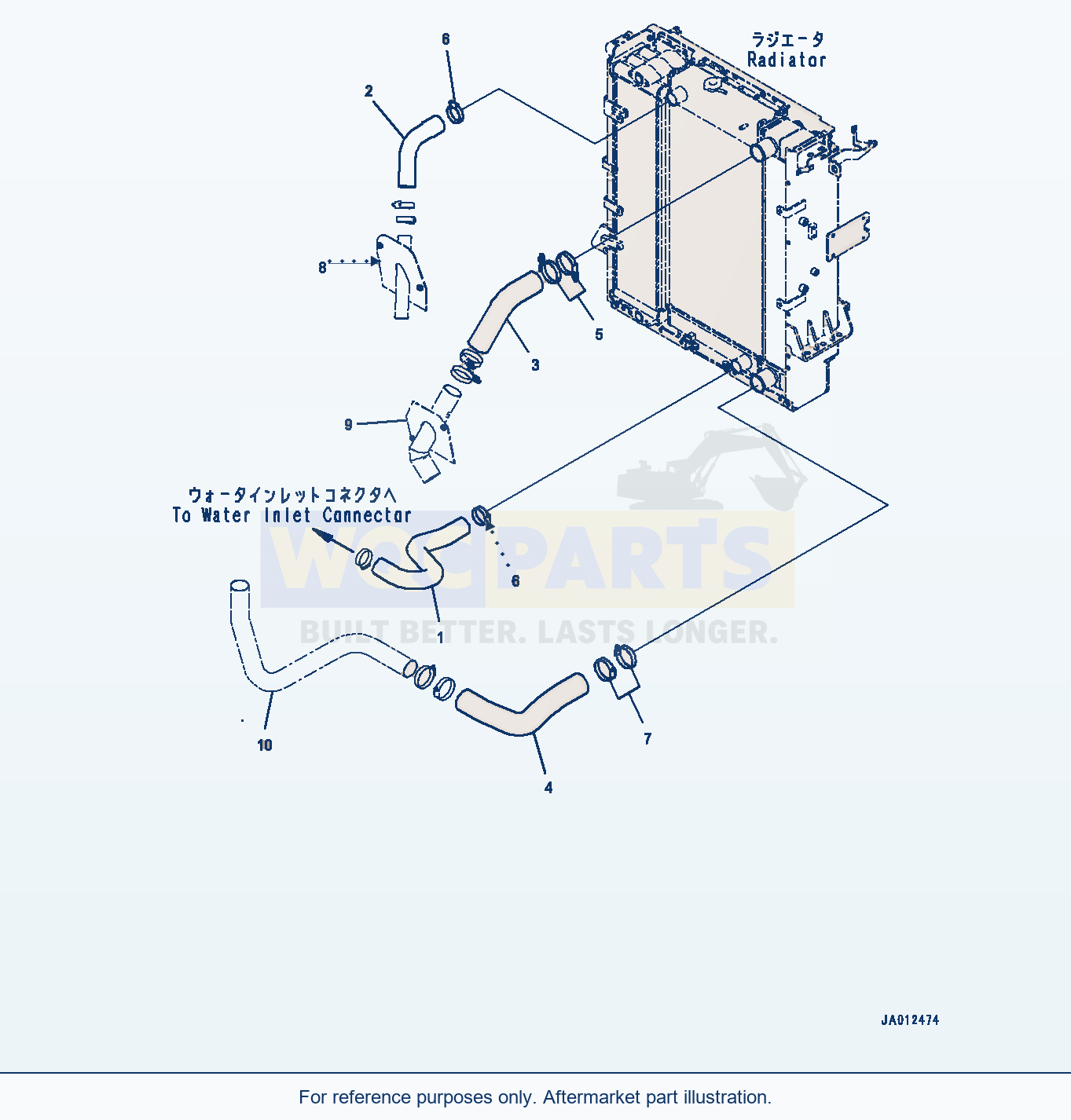 Komatsu WA320-7 Radiator, Hose And Clamp (#80001-) parts diagram