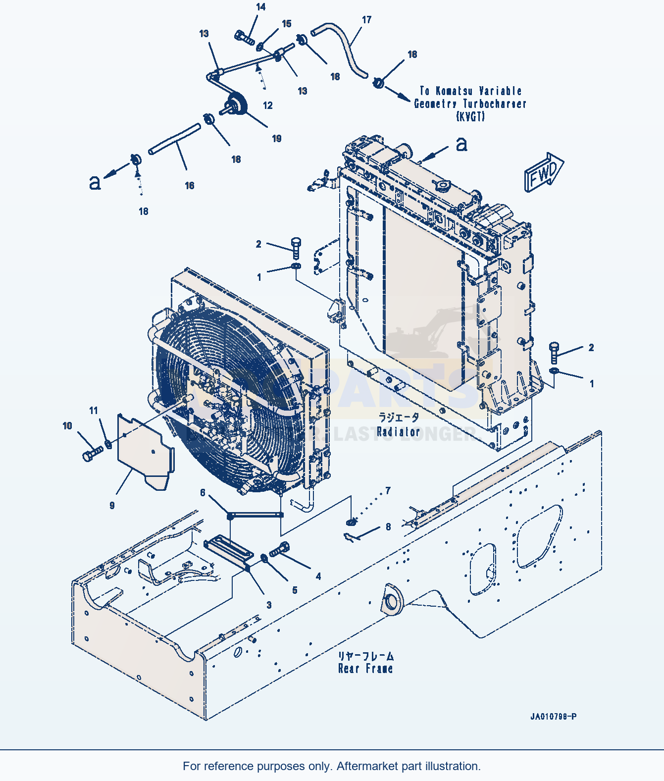 Komatsu WA320-7 Radiator, Mounting And Piping (#80001-) parts diagram