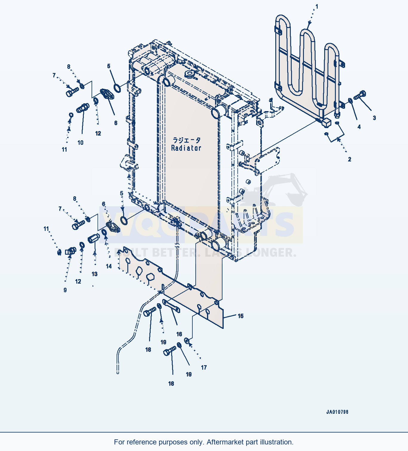 Komatsu WA320-7 Radiator, Pipe Cooler (#80001-) parts diagram