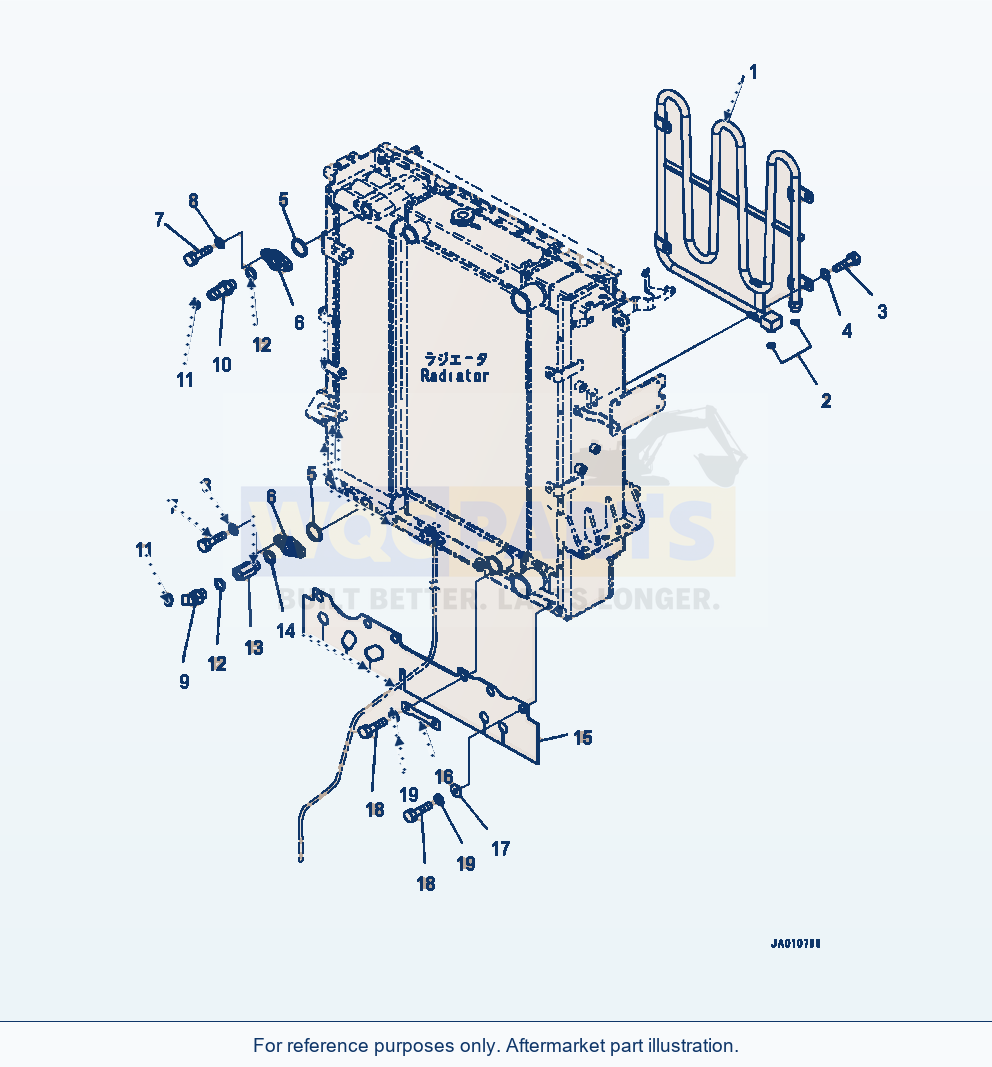 Komatsu WA320-7 Radiator Power Train Oil Cooler parts diagram