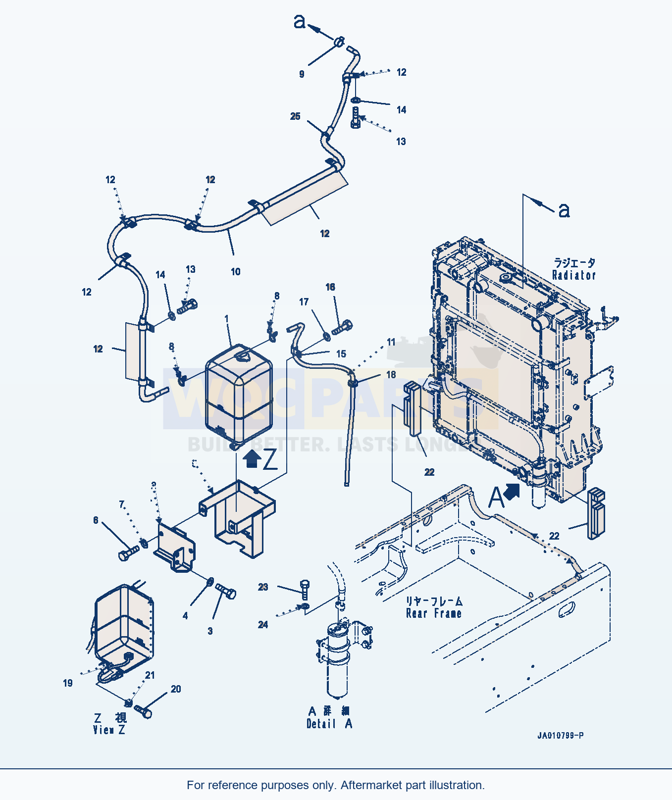 Komatsu WA320-7 Radiator, Receiver Tank (#80001-) parts diagram