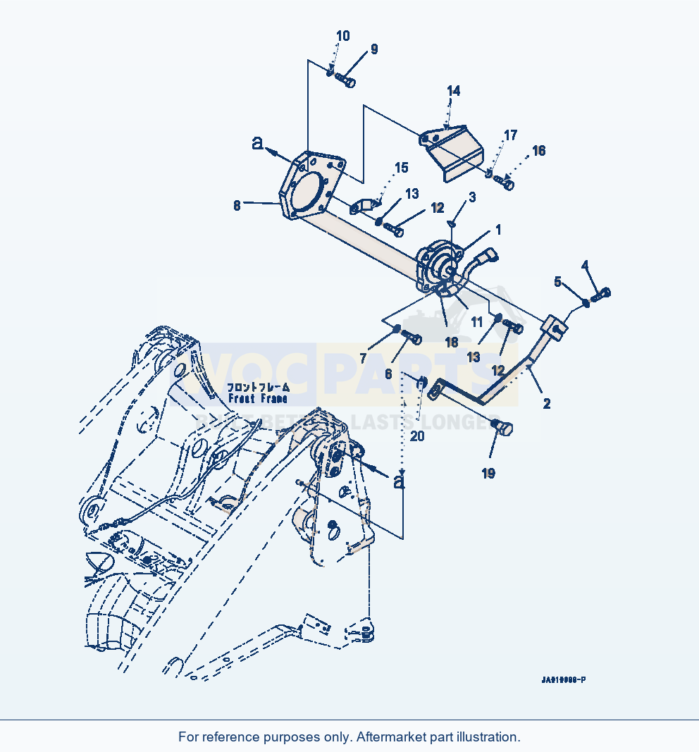 Komatsu WA320-7 Boom Angle Sensor parts diagram