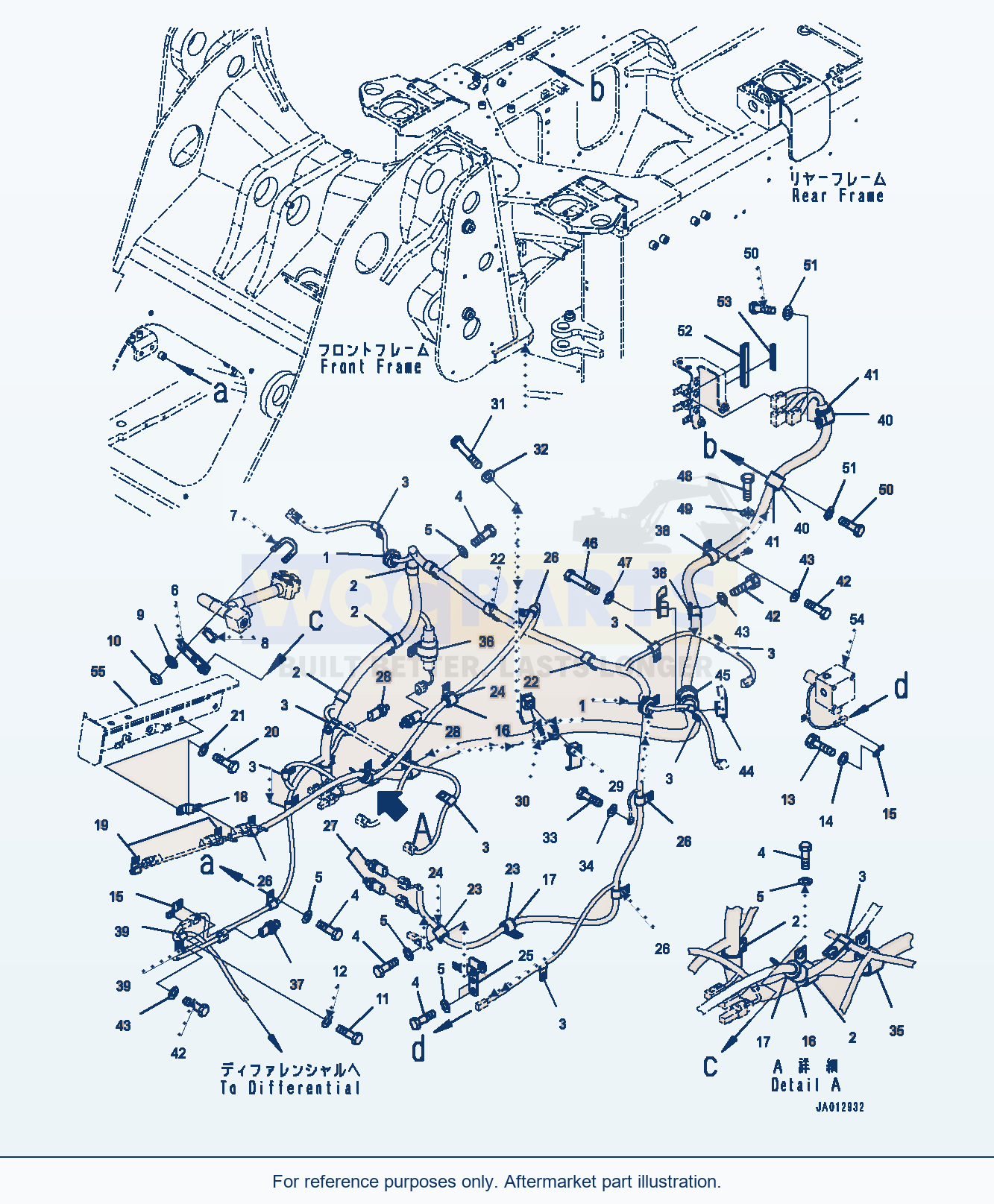 Komatsu WA320-7 Front Wiring Harness, Mounting (#80001-) parts diagram