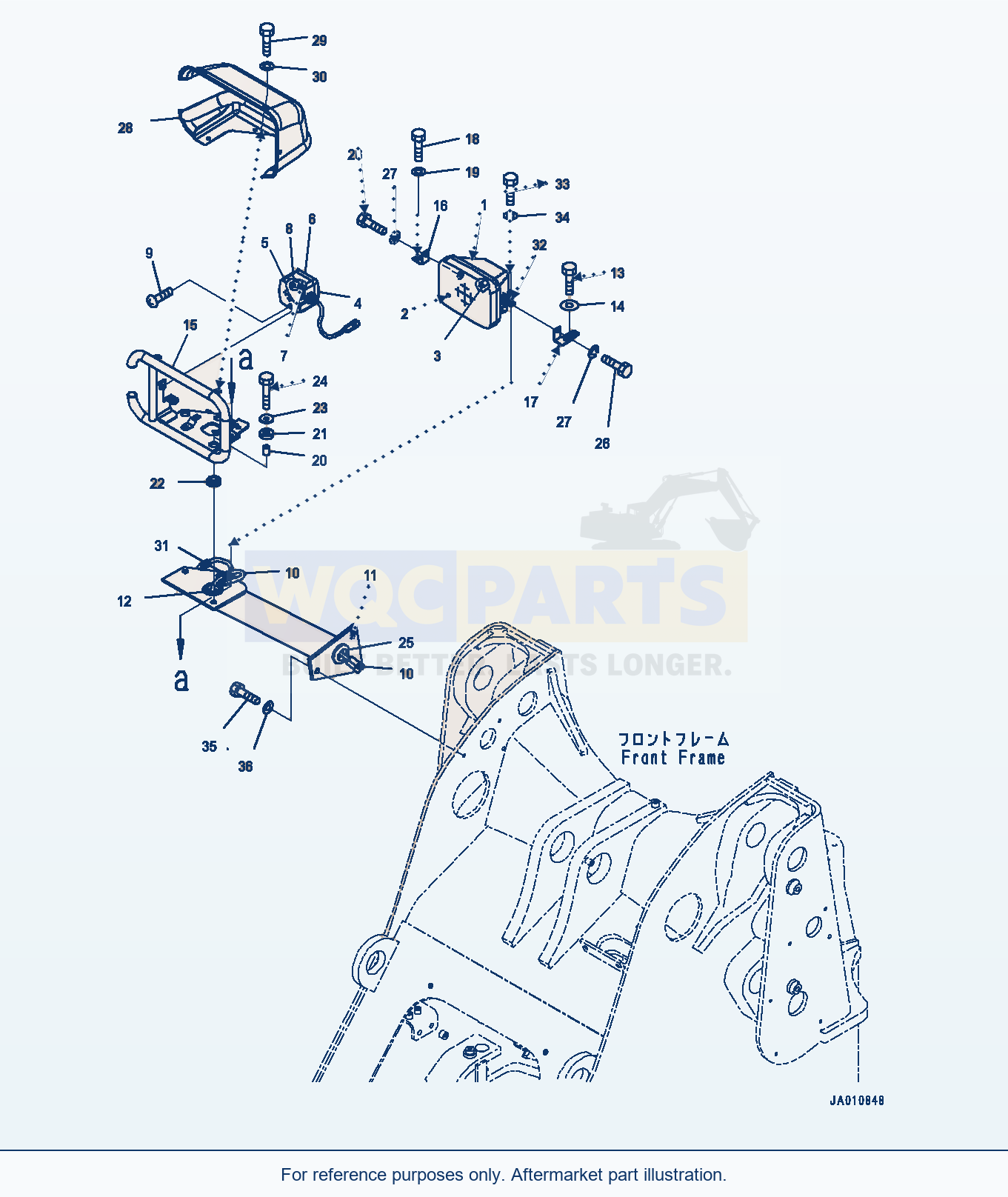 Komatsu WA320-7 Front Working Lamp, R.H. (#80001-) parts diagram