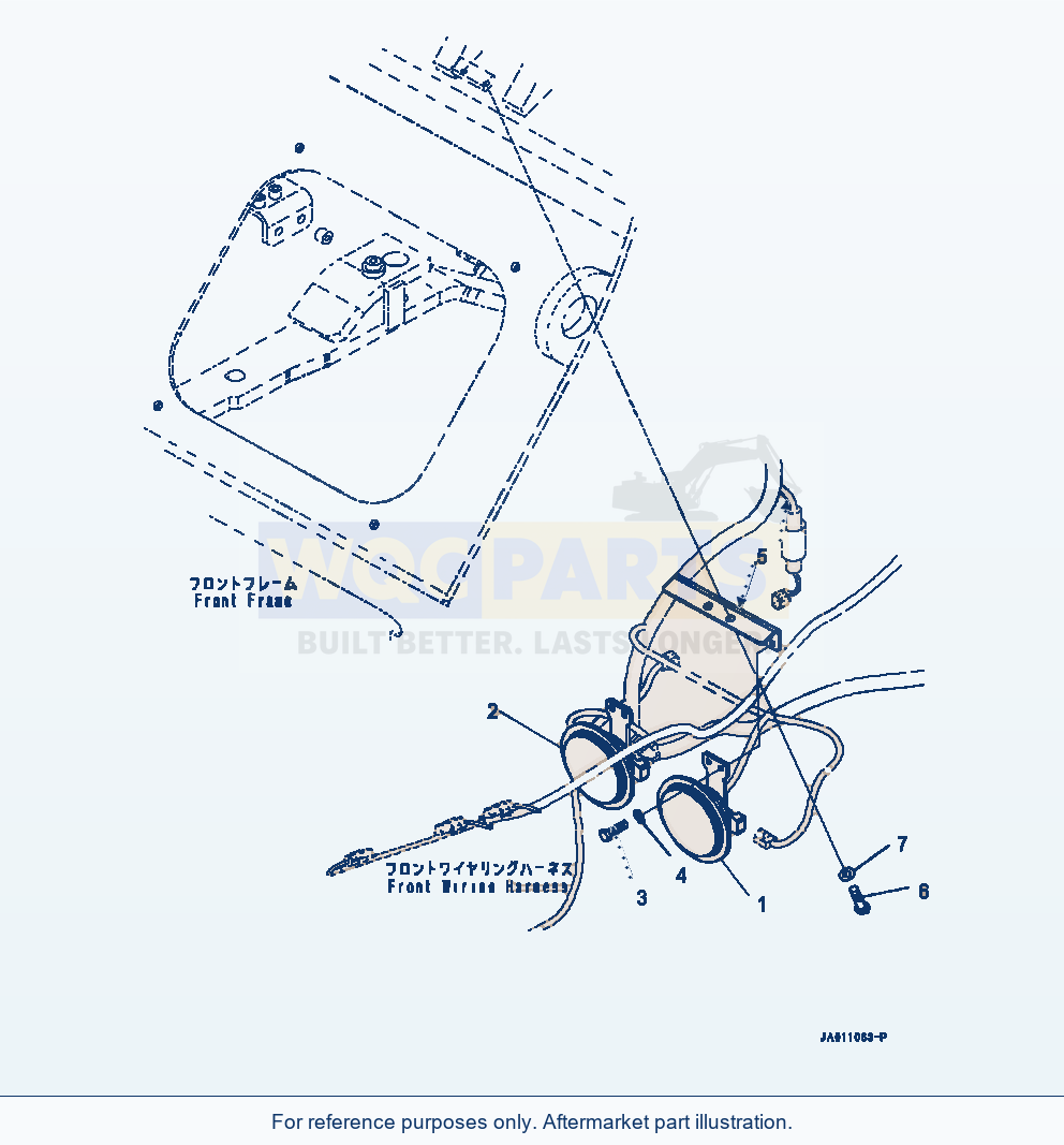 Komatsu WA320-7 Horn parts diagram