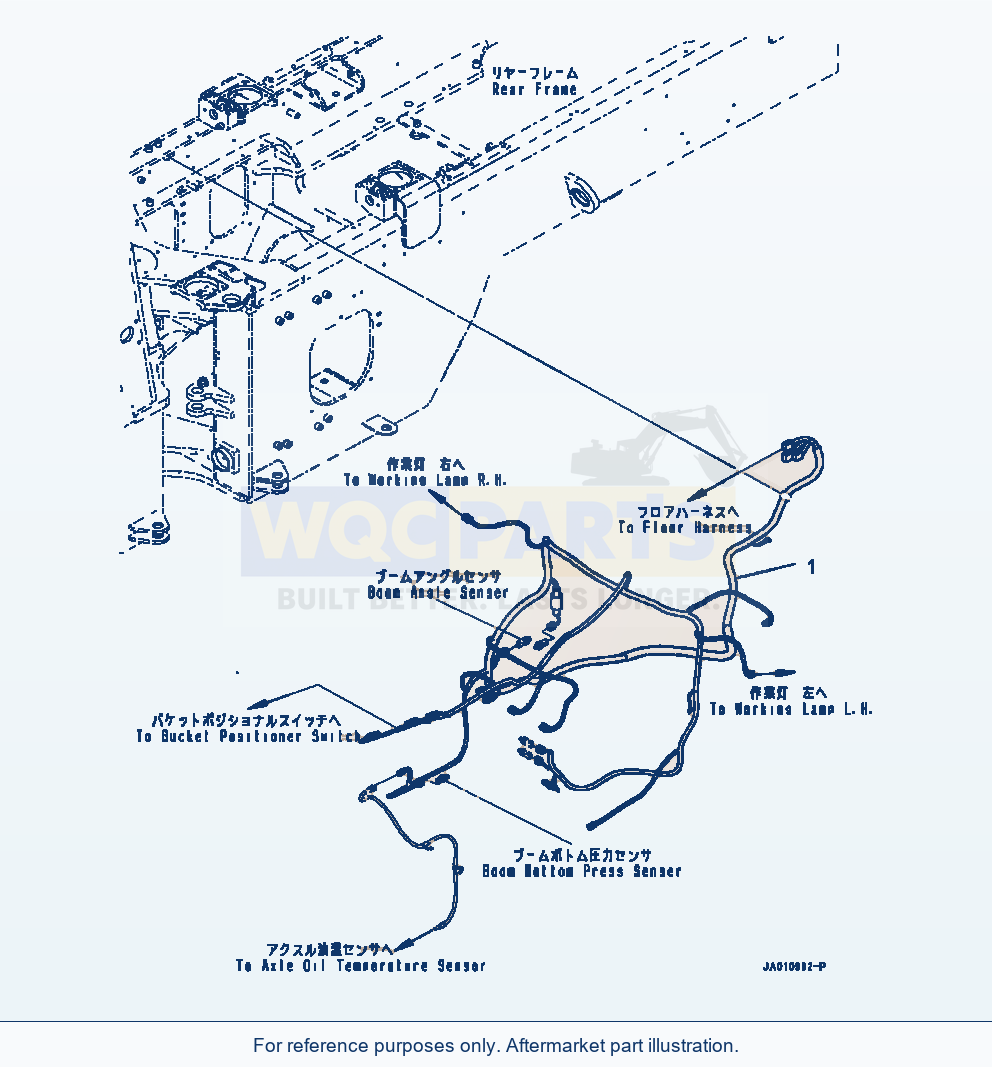 Komatsu WA320-7 Wiring Harness Front parts diagram