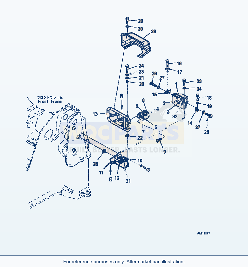 Komatsu WA320-7 Working Lamp Front - Lh parts diagram