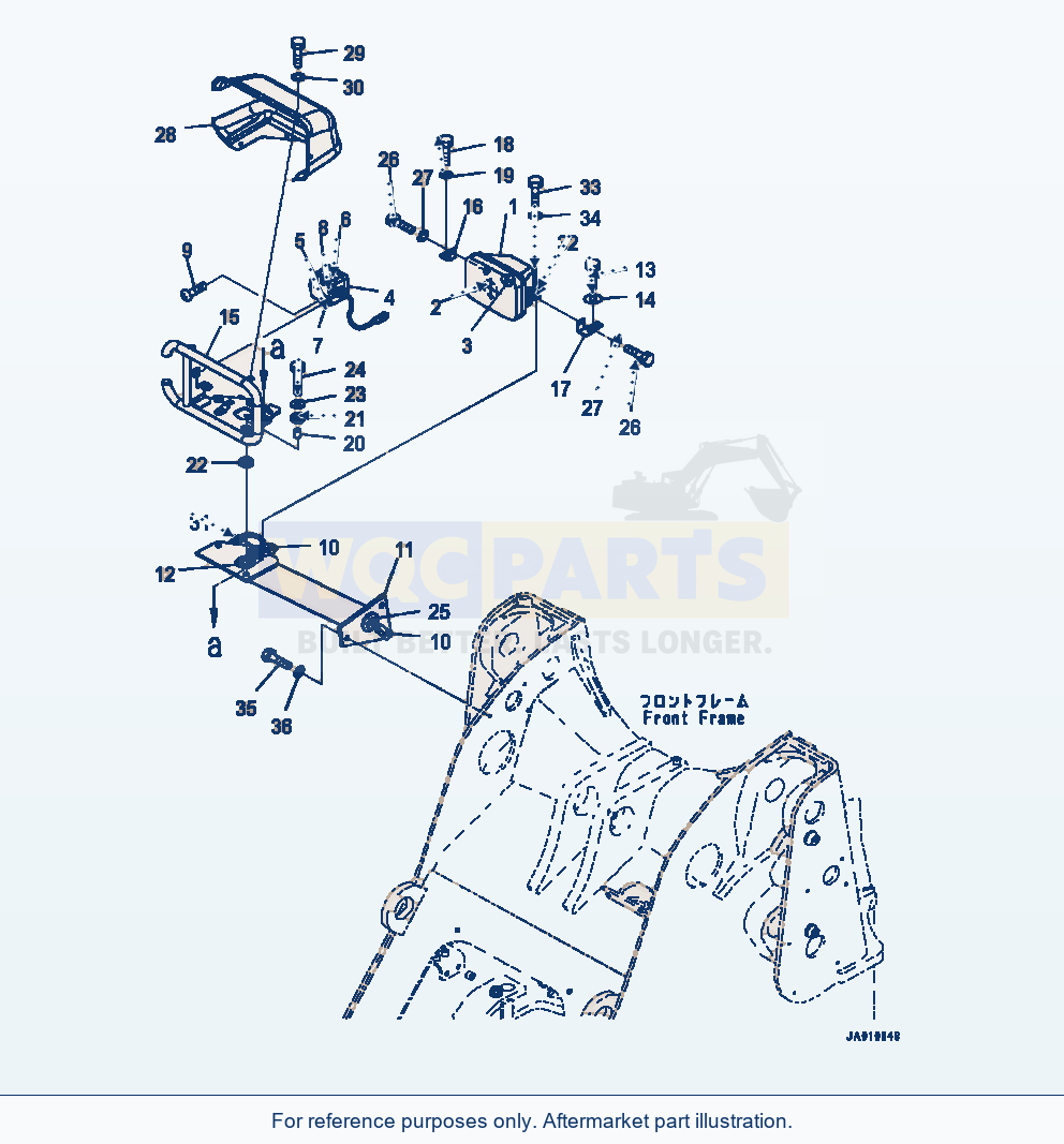 Komatsu WA320-7 Working Lamp Front - Rh parts diagram