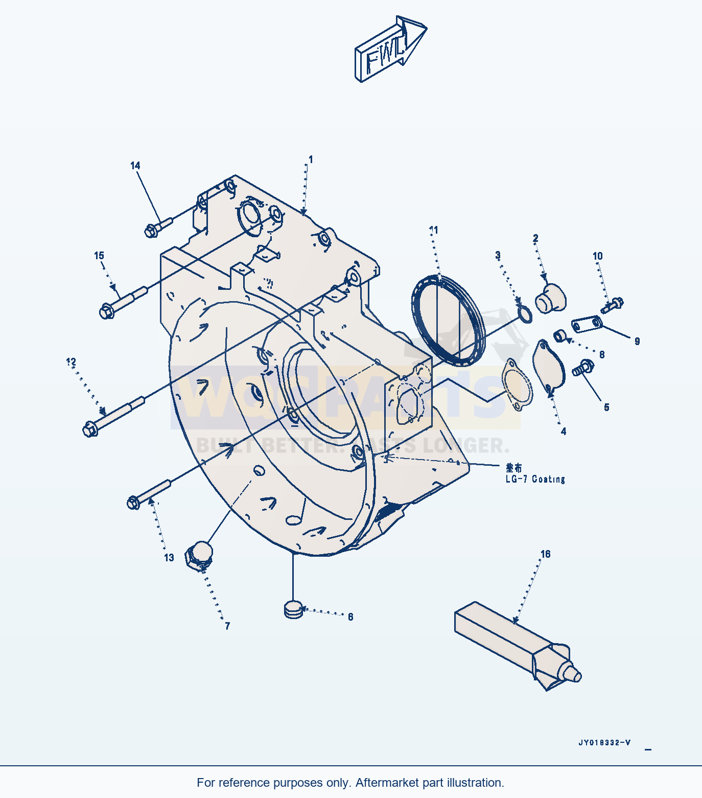 Komatsu WA320-7 Flywheel Housing (#26600890-) parts diagram