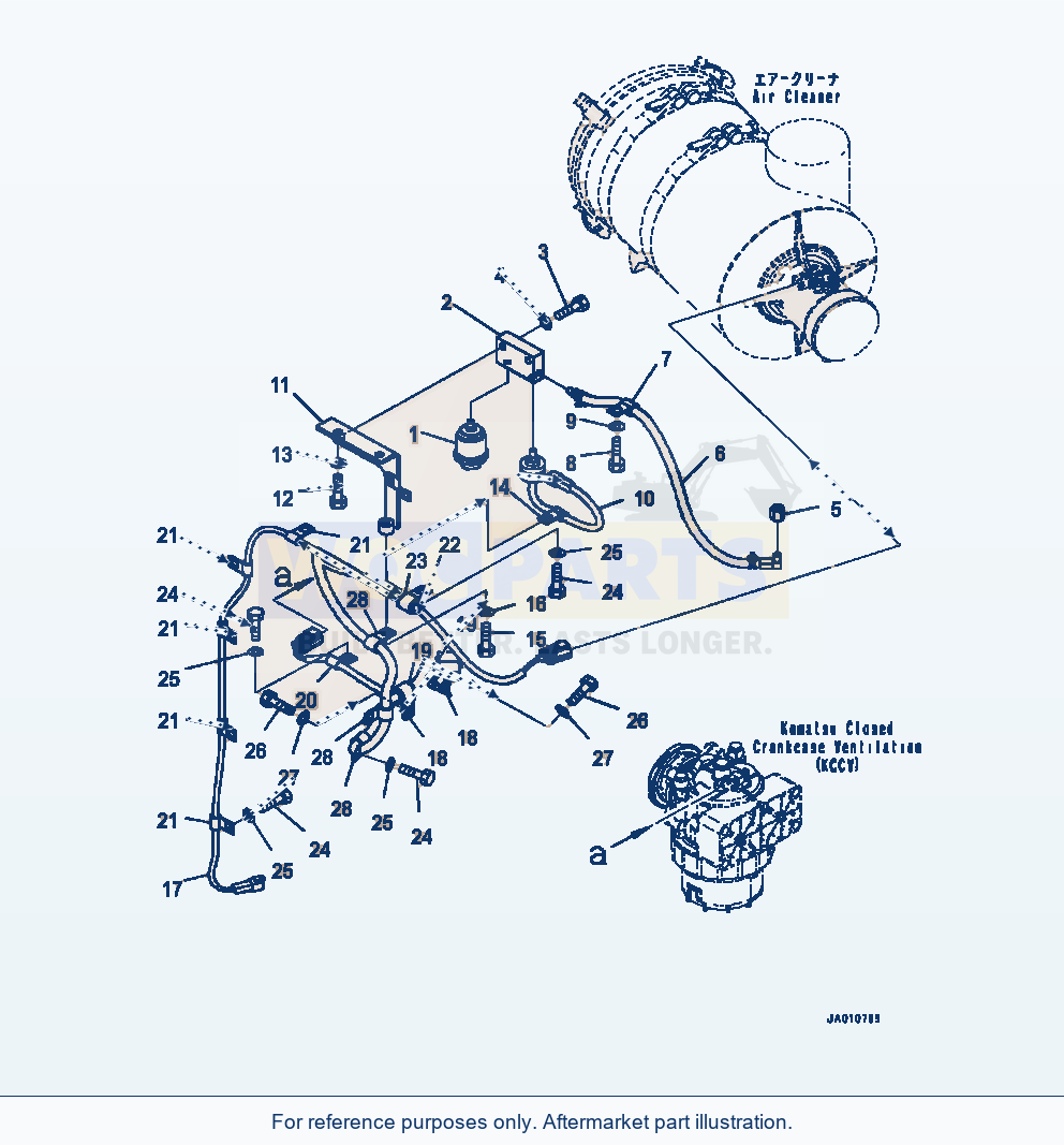 Komatsu WA320-7 Air Cleaner Dust Indicator parts diagram