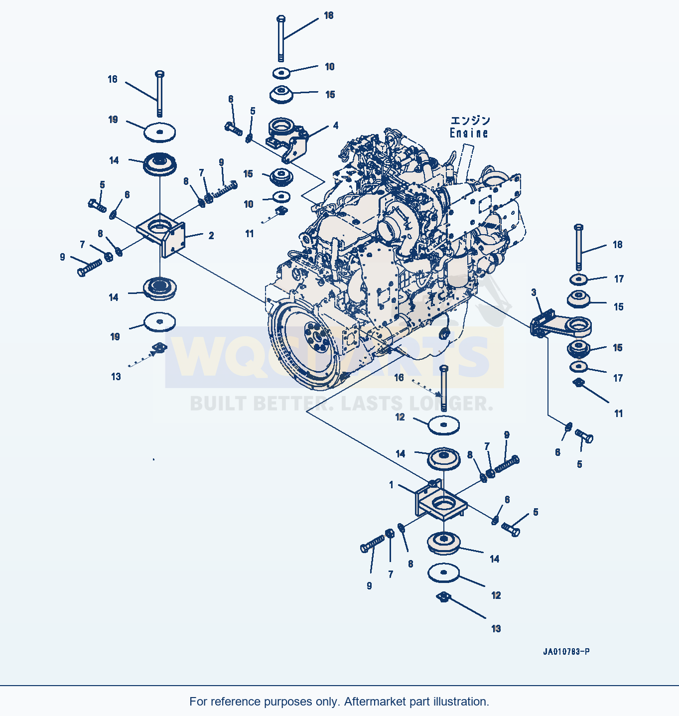 Komatsu WA320-7 Engine Mounting (#80001-) parts diagram