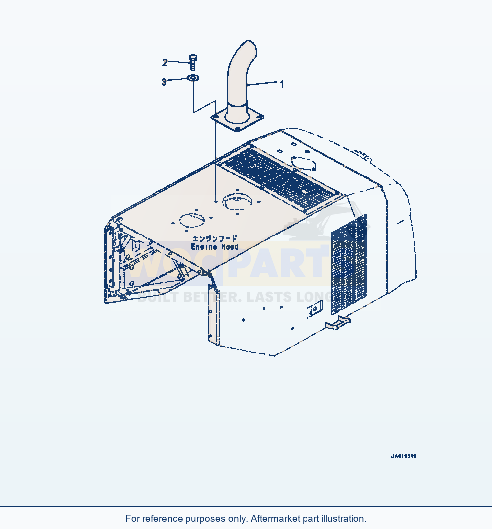 Komatsu WA320-7 Exhaust Pipe parts diagram