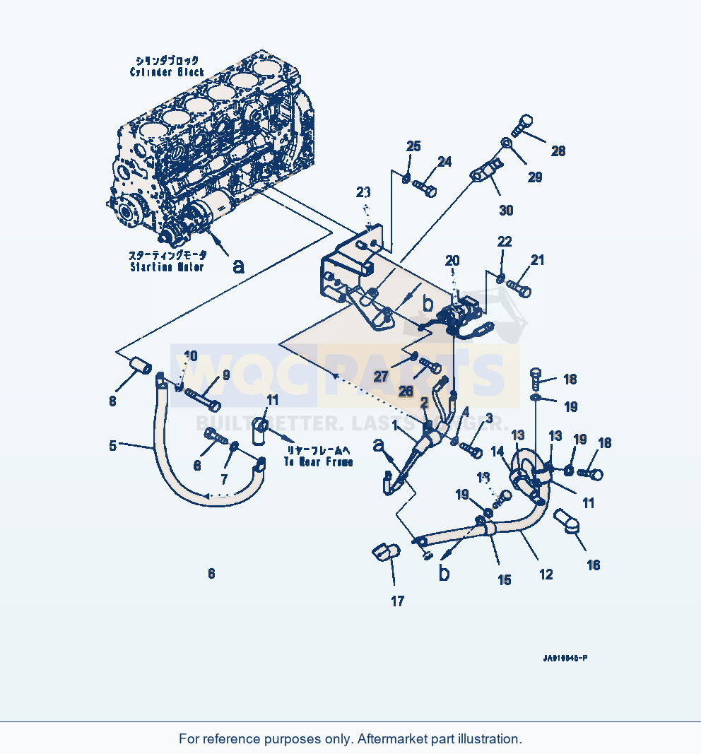 Komatsu WA320-7 Wiring Harness Starting Motor parts diagram