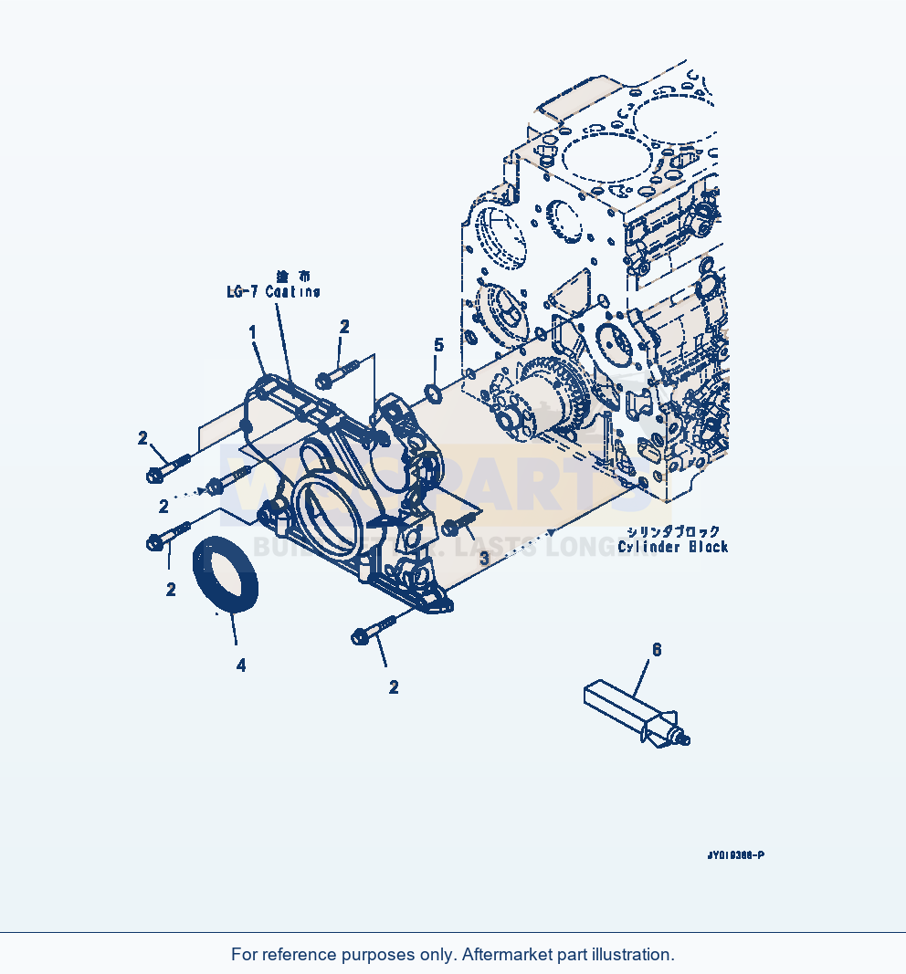 Komatsu WA320-7 Agg00-001001 Front Gear Cover (Agg00-001001) parts diagram