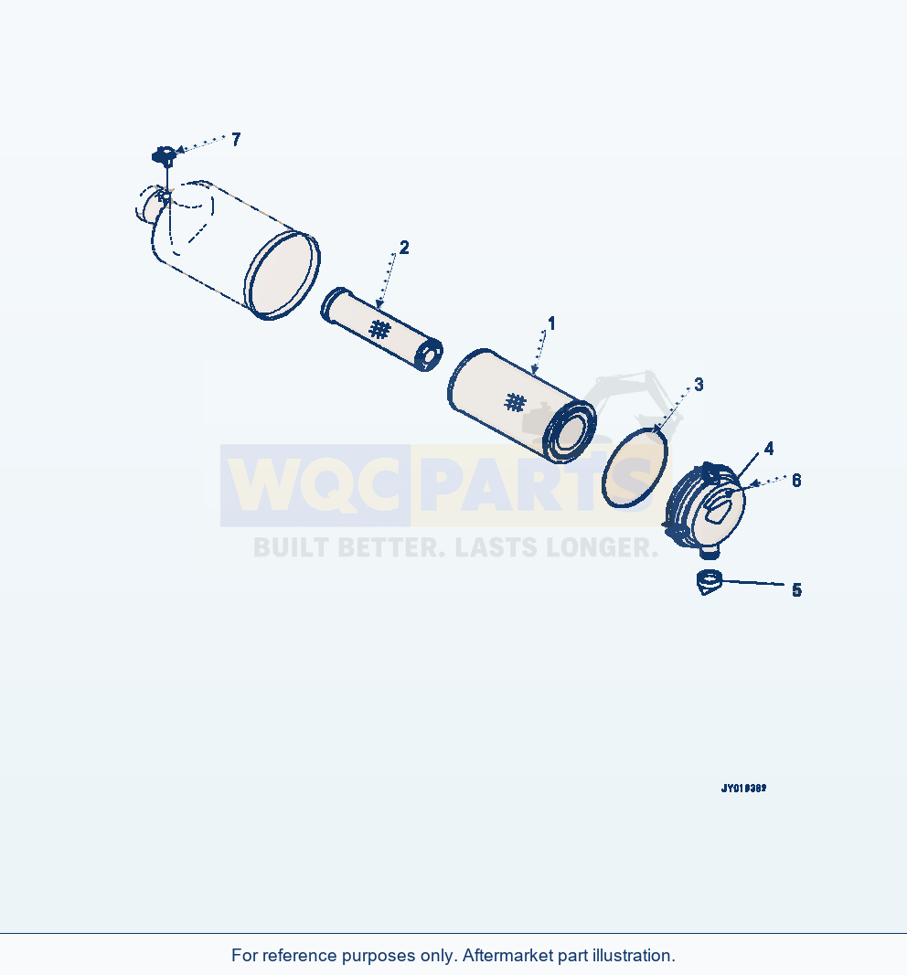 Komatsu WA320-7 Air Cleaner Complete Assembly parts diagram