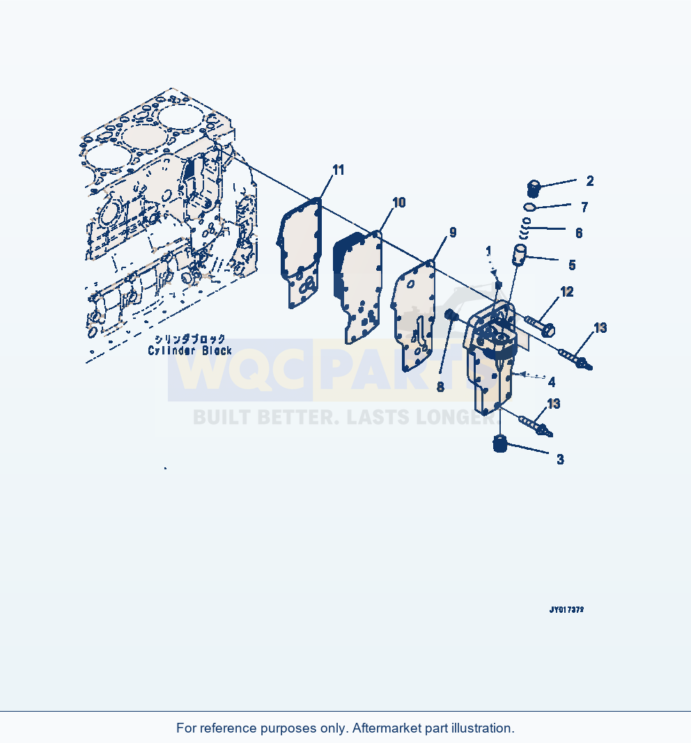 Komatsu WA320-7 Alc00-001001 Engine Oil Cooler (Alc00-001001) parts diagram