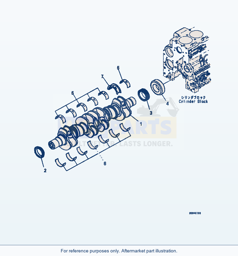Komatsu WA320-7 Crankshaft parts diagram