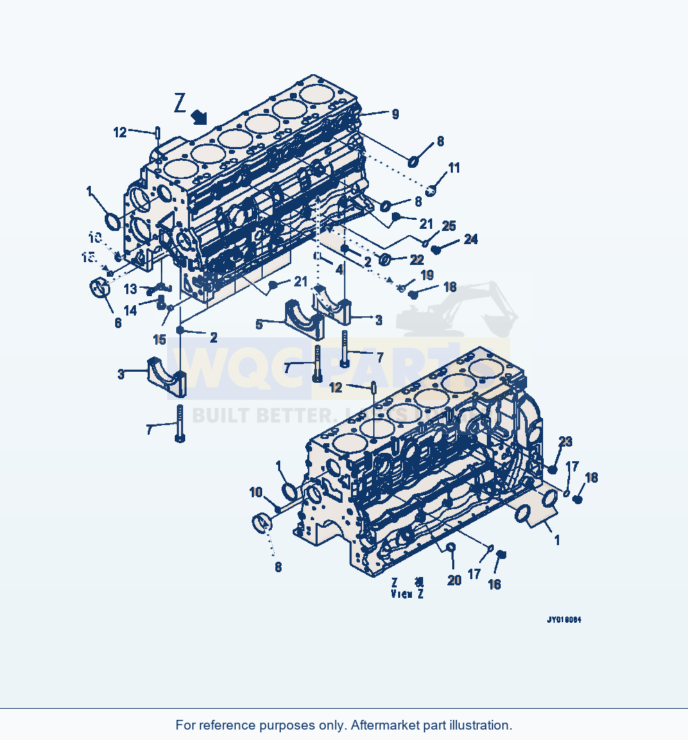 Komatsu WA320-7 Cylinder Block parts diagram