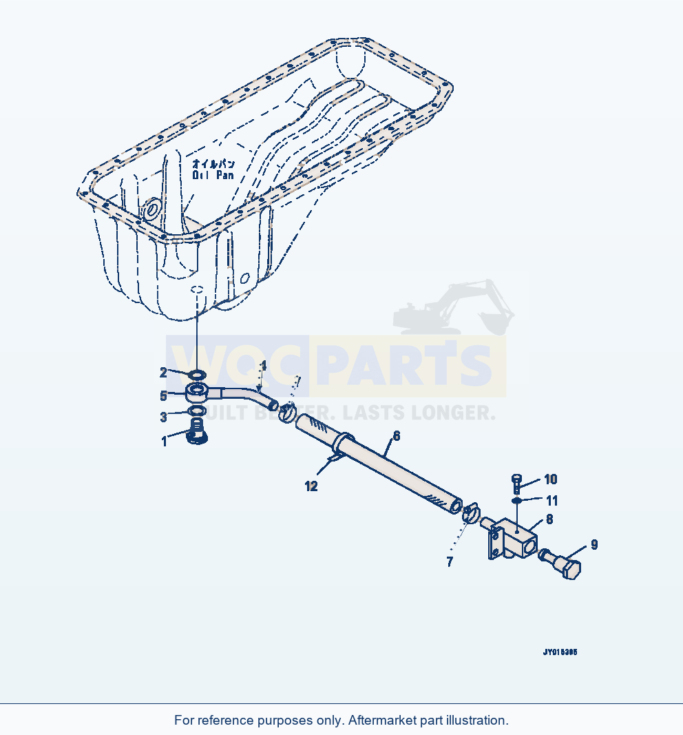 Komatsu WA320-7 Engine Oil Pan Drain Piping parts diagram