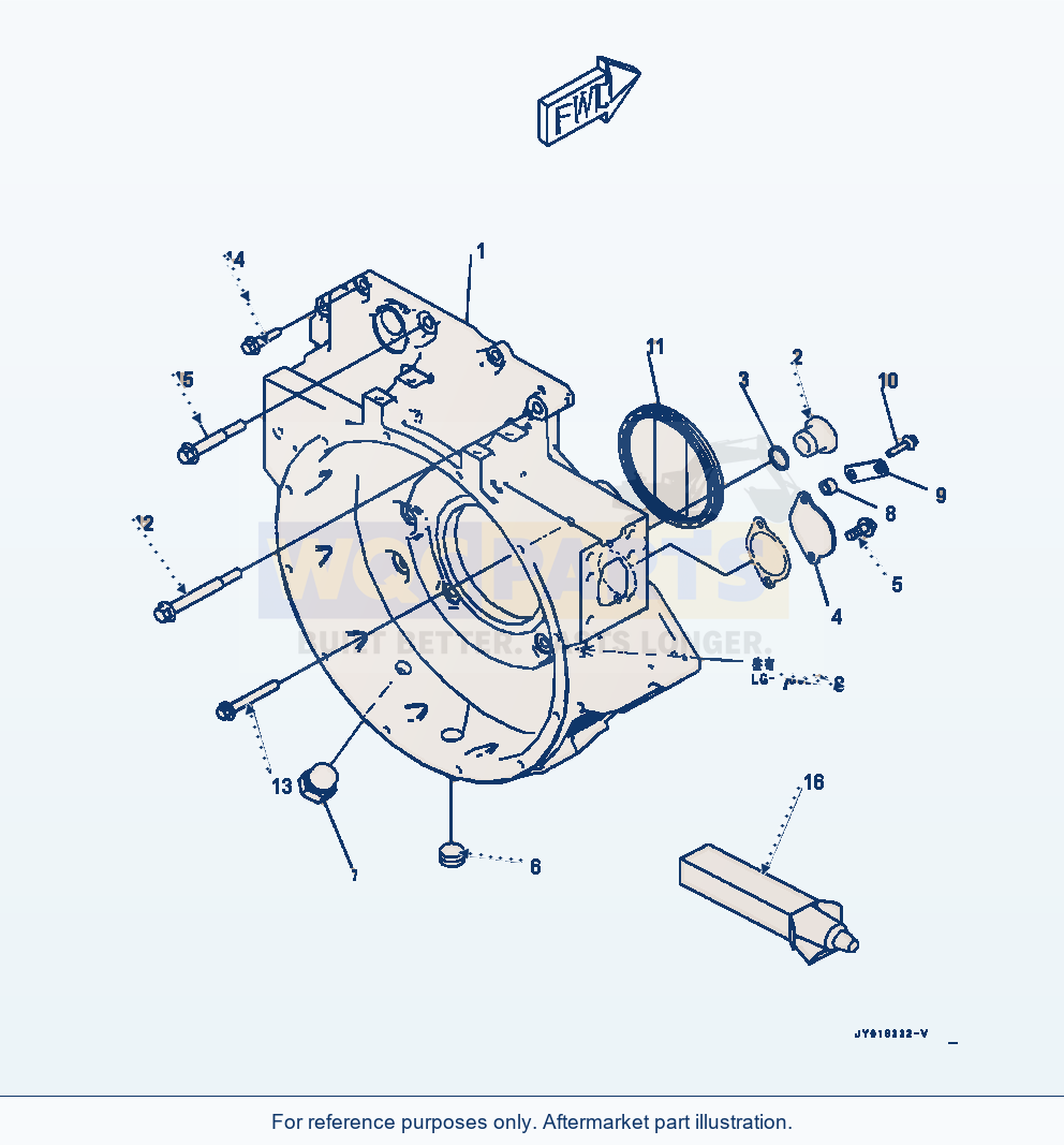 Komatsu WA320-7 Flywheel Housing parts diagram
