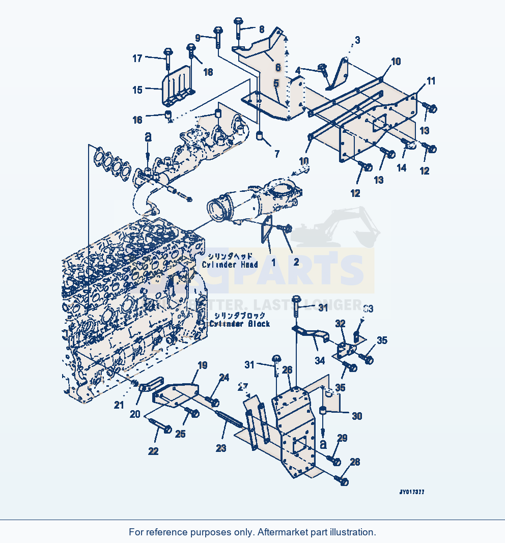 Komatsu WA320-7 Heat Shield parts diagram