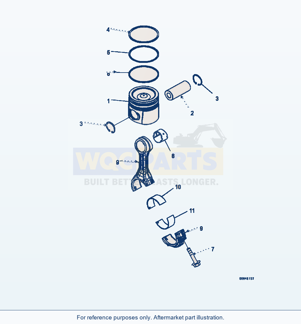 Komatsu WA320-7 Piston And Connecting Rod parts diagram