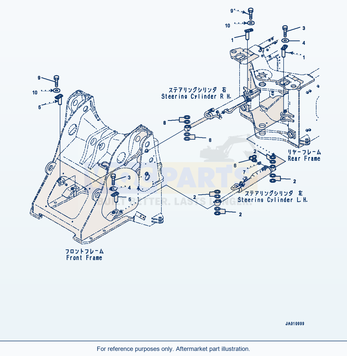Komatsu WA320-7 Steering Cylinder, Mounting (#80001-) parts diagram