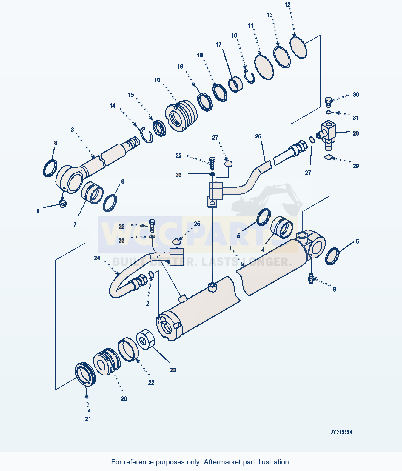 Komatsu WA320-7 Steering Cylinder, R.H. (#80001-) parts diagram