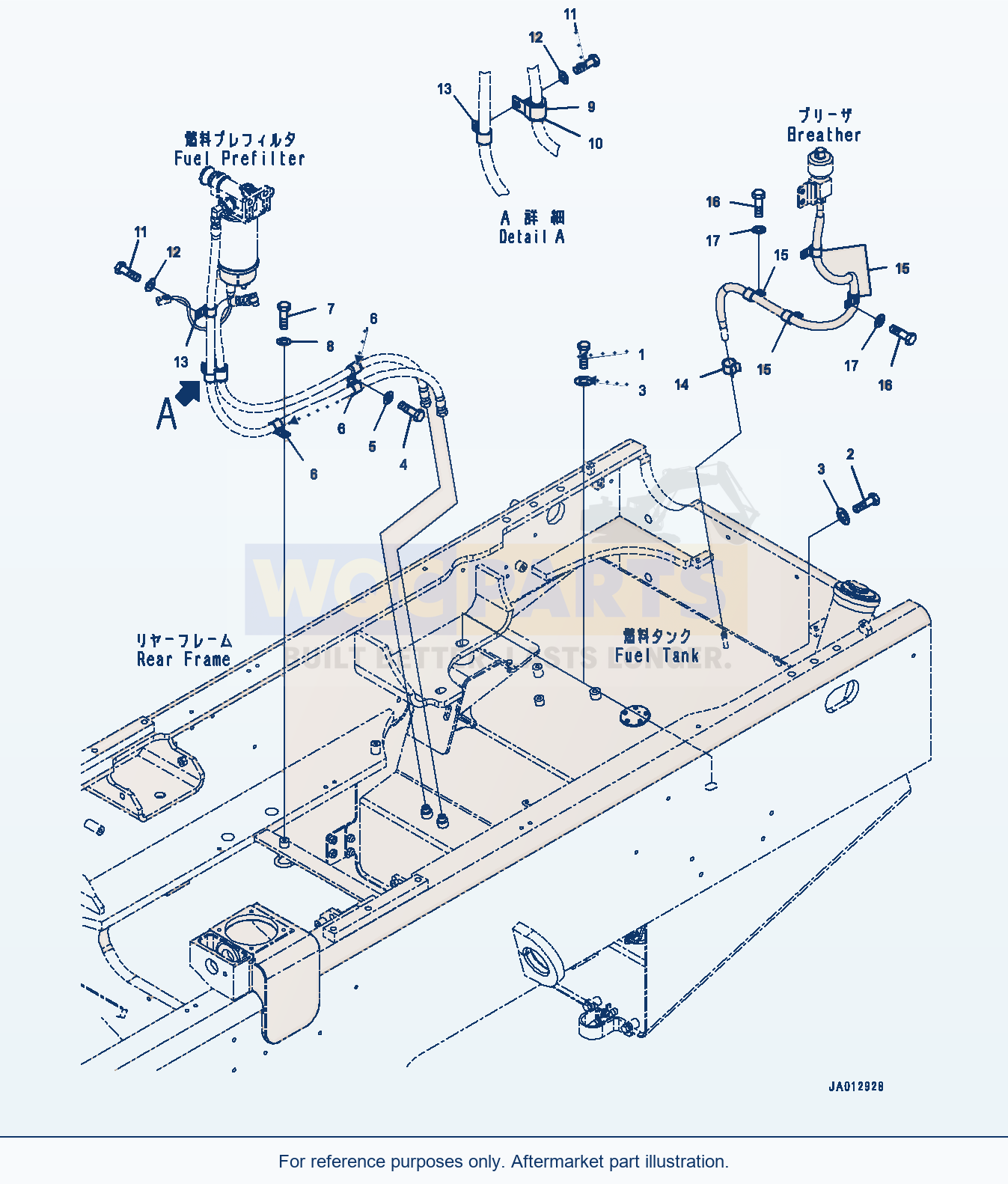 Komatsu WA320-7 Fuel Tank, Mounting (#80001-) parts diagram
