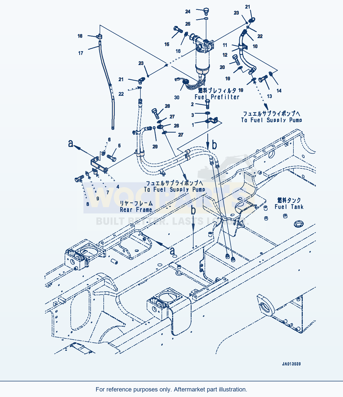 Komatsu WA320-7 Fuel Tank, Prefilter Mounting (#80001-) parts diagram