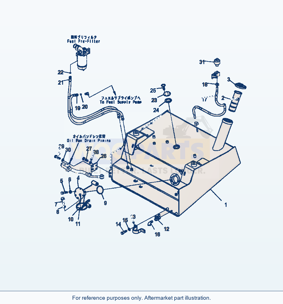 Komatsu WA320-7 Fuel Tank Tank And Strainer parts diagram