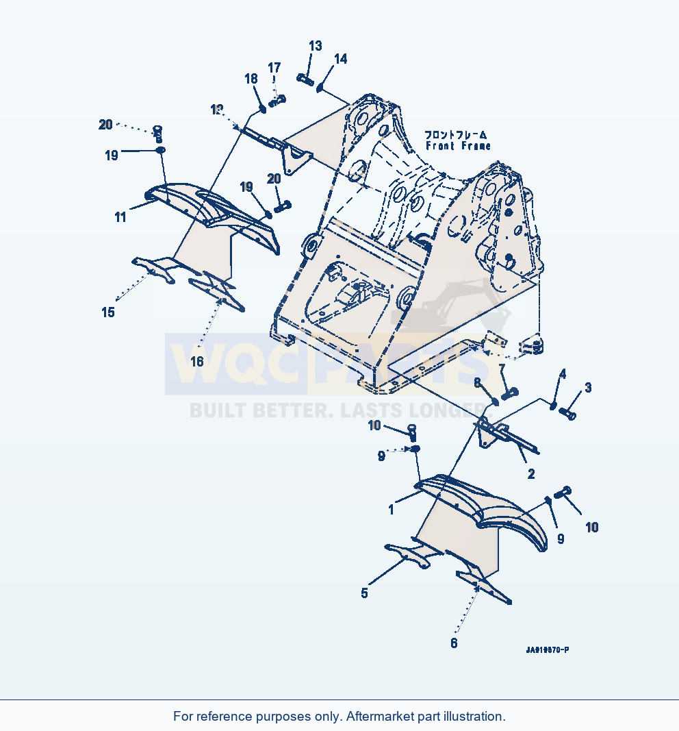Komatsu WA320-7 Front Fender With Front Fender parts diagram