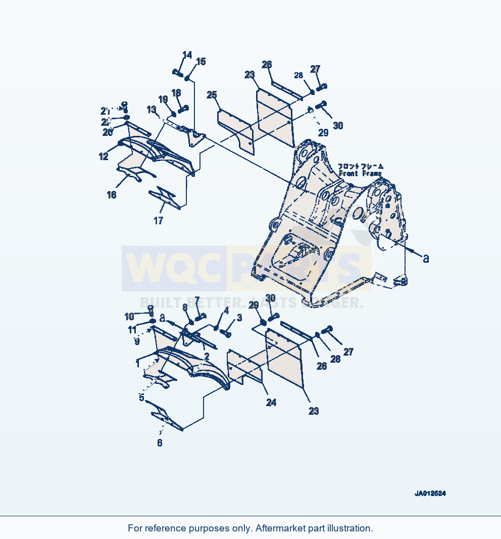 Komatsu WA320-7 Front Fender With Mudguard parts diagram