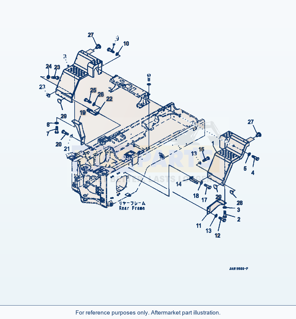 Komatsu WA320-7 Rear Fender Without Rear Full Fender parts diagram
