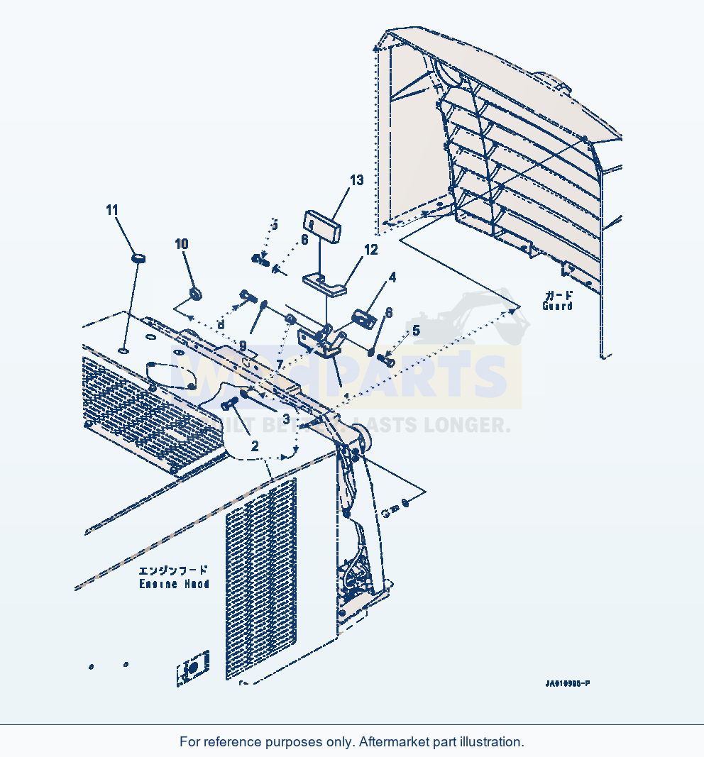 Komatsu WA320-7 Rearview Camera parts diagram
