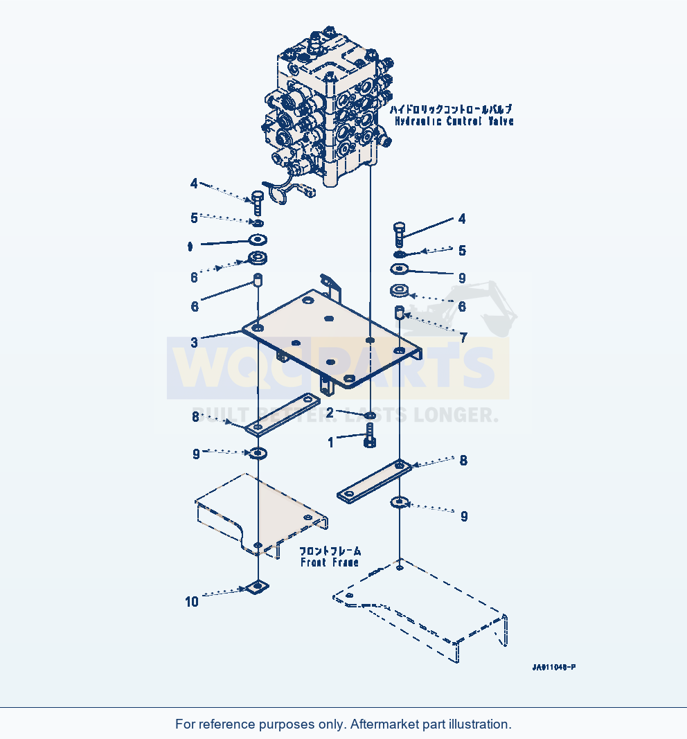 Komatsu WA320-7 Control Valve 3-Spool Assembly, Valve Mounting parts diagram