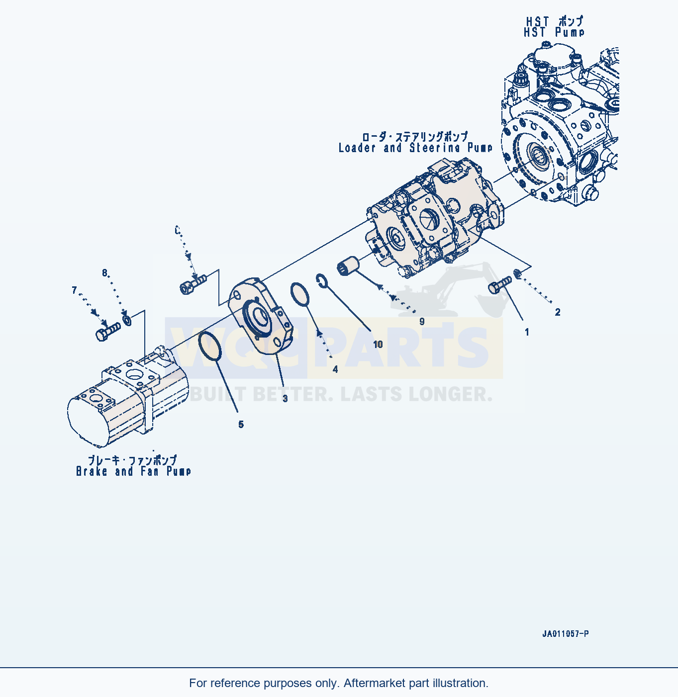 Komatsu WA320-7 Hydraulic Oil Pump, Mounting (#80001-) parts diagram