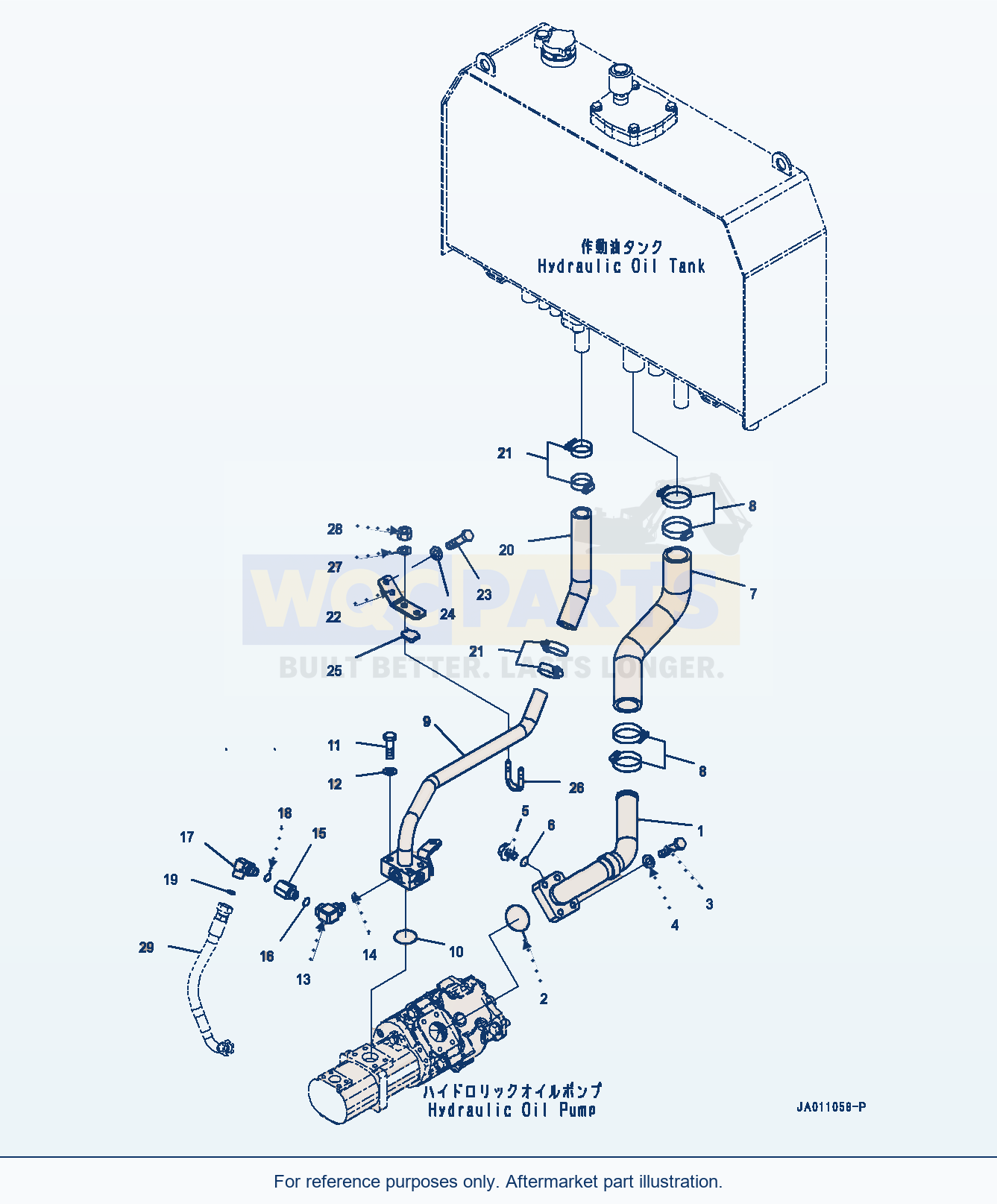 Komatsu WA320-7 Hydraulic Oil Pump, Suction Piping (#80001-) parts diagram