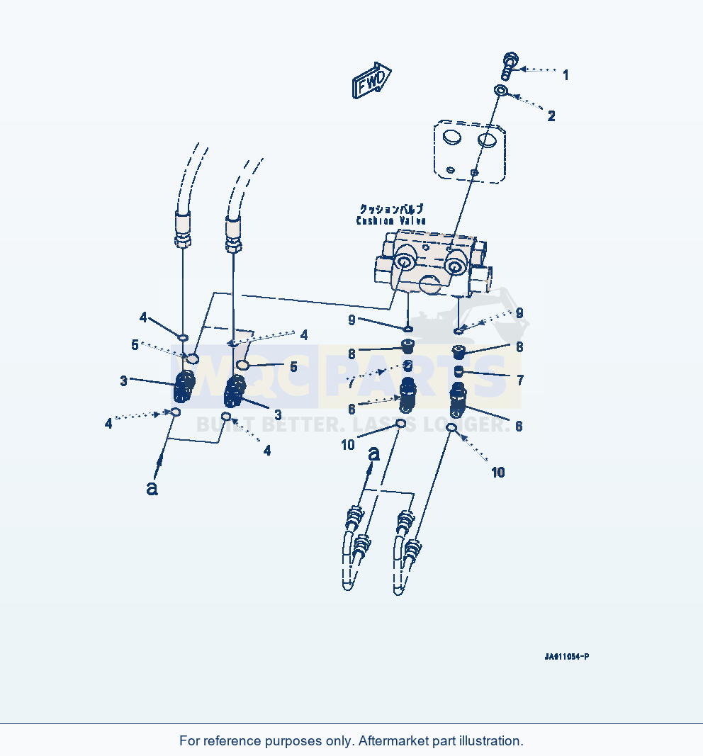 Komatsu WA320-7 Hydraulic Piping Cushion Valve Mounting parts diagram